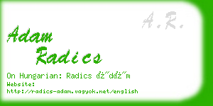 adam radics business card